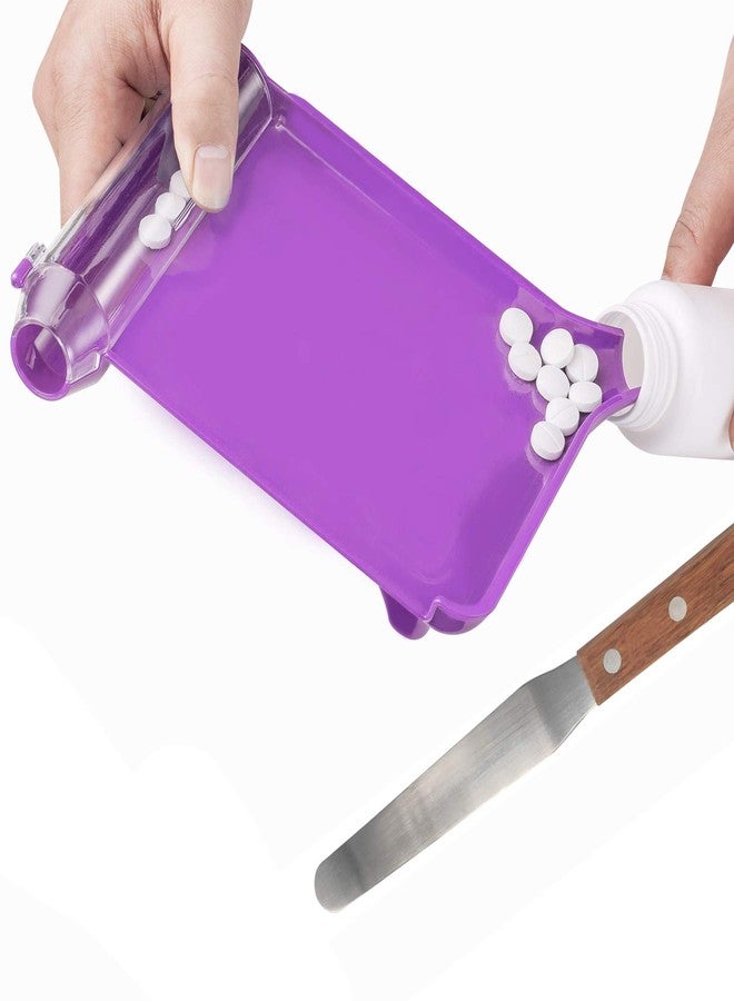 Medarchitect Right Hand Pill Counting Tray with Spatula (Purple - Wood Handle) - Image 4